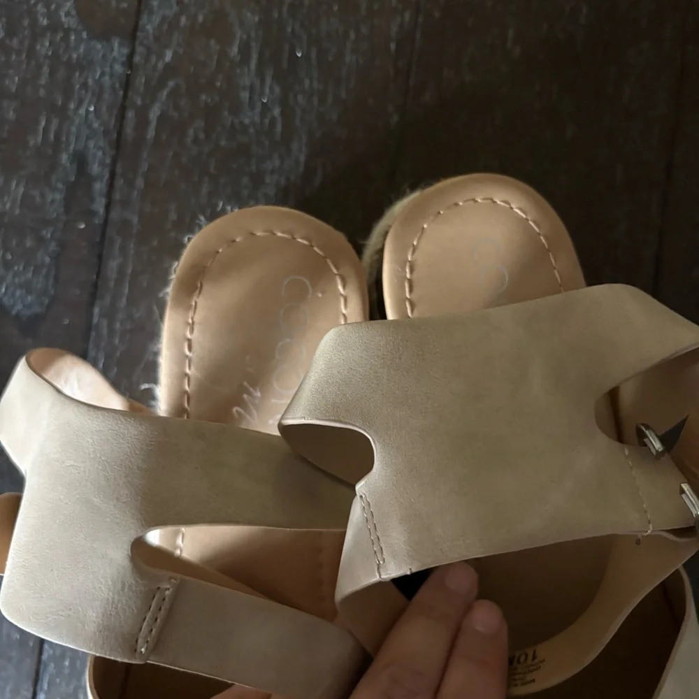 Coconuts by Matisse Open Toe Ankle Strap Espadrille Sandals Neutral Summer 10M‎